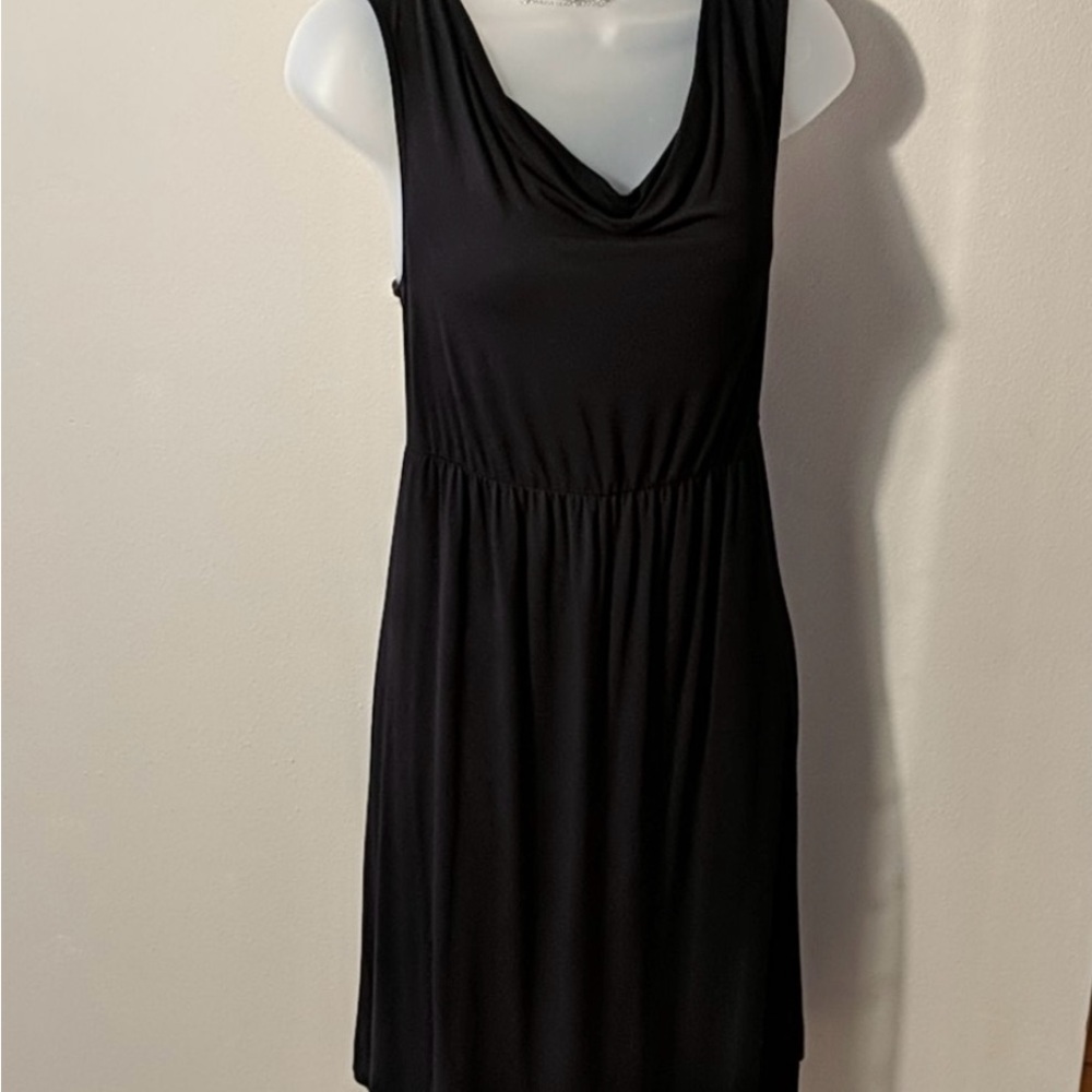 Soma Black Sleeveless Cowl Neck Sheath Mini Dress